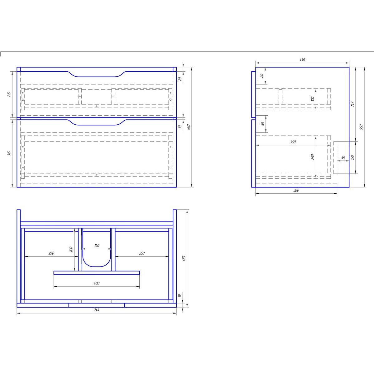 Тумба с раковиной подвесная Dreja Q 80 см, белый