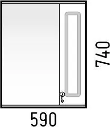 Зеркало-шкаф Corozo Элегия Ретро 60 R свет, белый