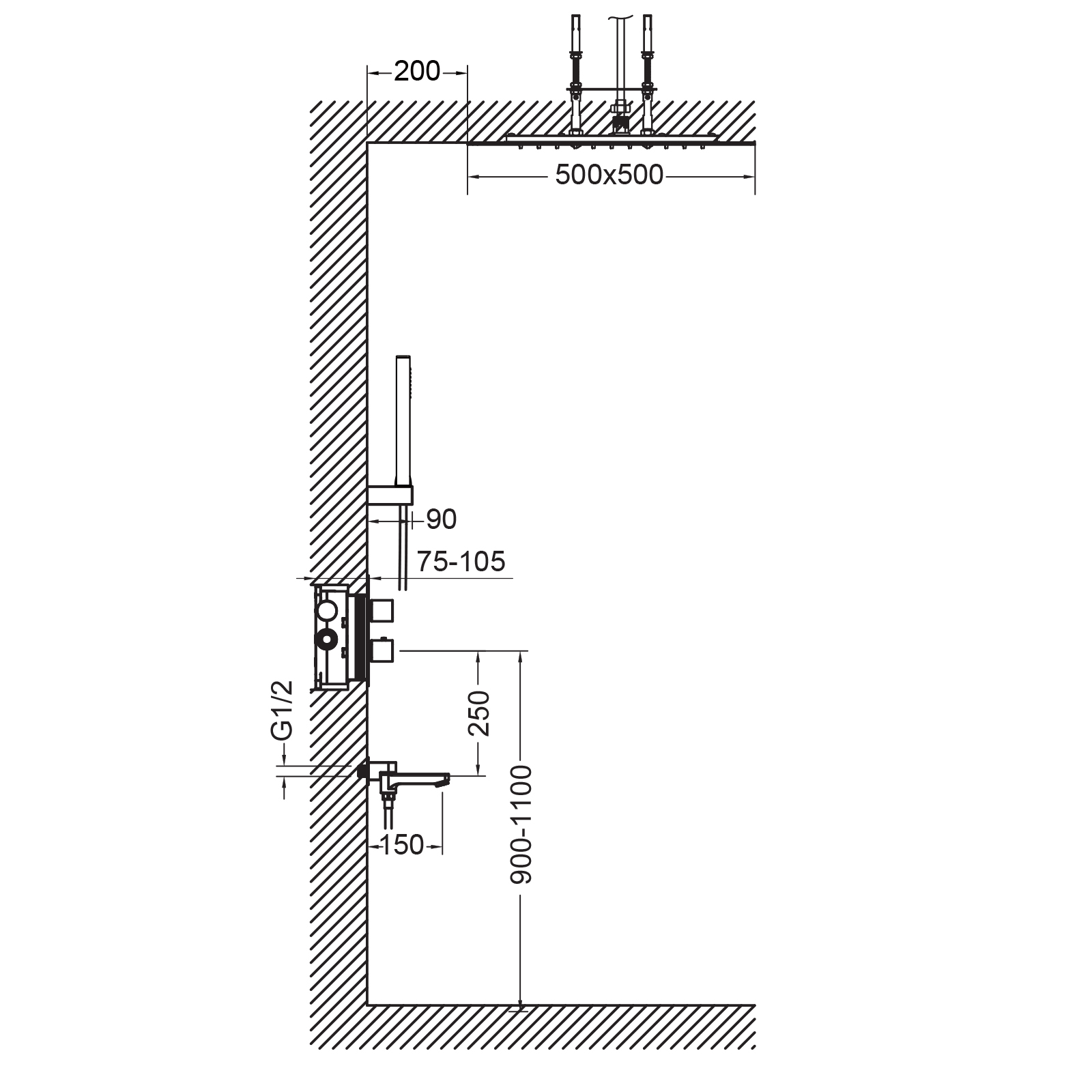 Душевая система встроенная с термостатом Timo Petruma SX-5019/13SM никель