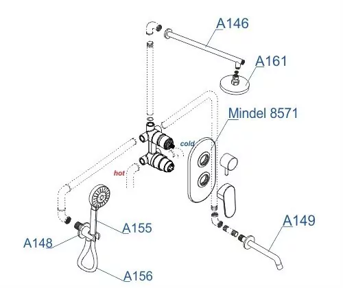Душевой комплект WasserKraft A85161 белый Soft-touch