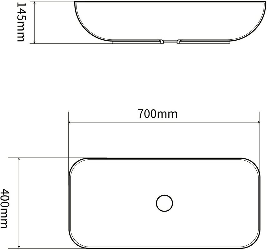 Раковина SantiLine SL-1032 накладная, белая