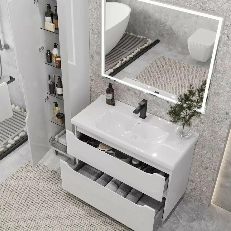 Пенал напольный/подвесной SanStar Lanciano, универсальный, белый