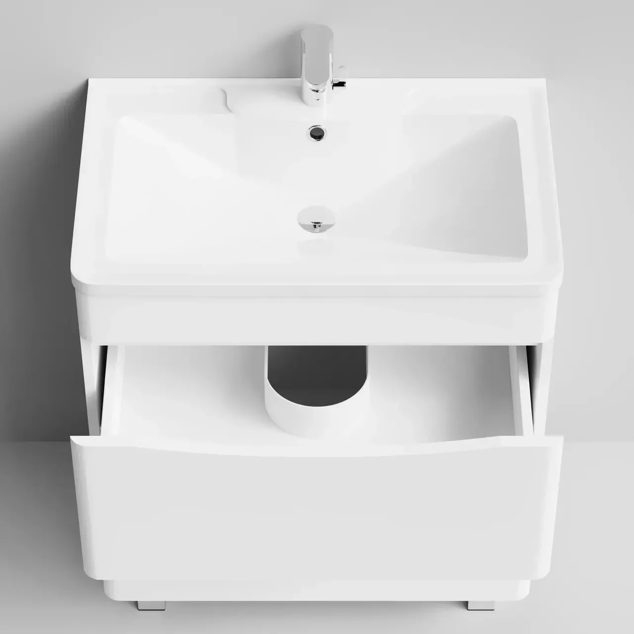 Тумба с раковиной Vod-ok Адель 70 напольная, белая + 13 цветов