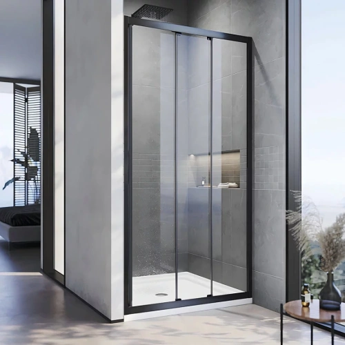 Душевая дверь Veconi Vianno VN-28B, 1200x1950, Черный матовый, стекло прозрачное от магазина Vanna-Vanna.ru!