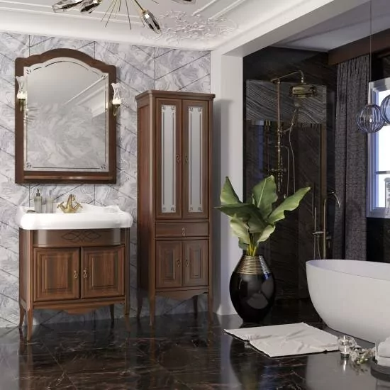 Зеркало Opadiris Лоренцо 80 свет, светлый орех