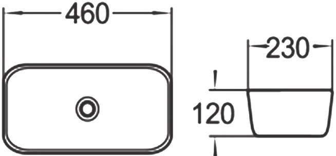 Раковина SantiLine SL-1050 накладная, белая