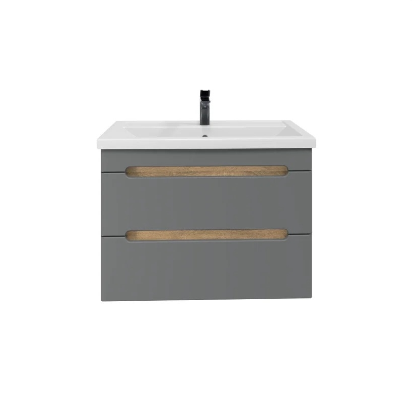 Тумба подвесная SanStar Diva 80 с раковиной Como 80 (комплект), Gold Craft