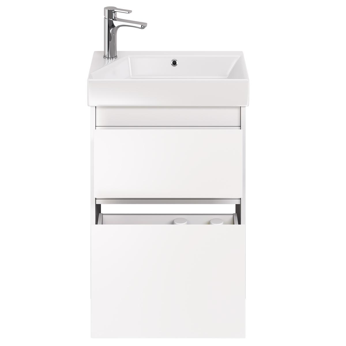 Тумба с раковиной подвесная Dreja Slim 55 см, белый