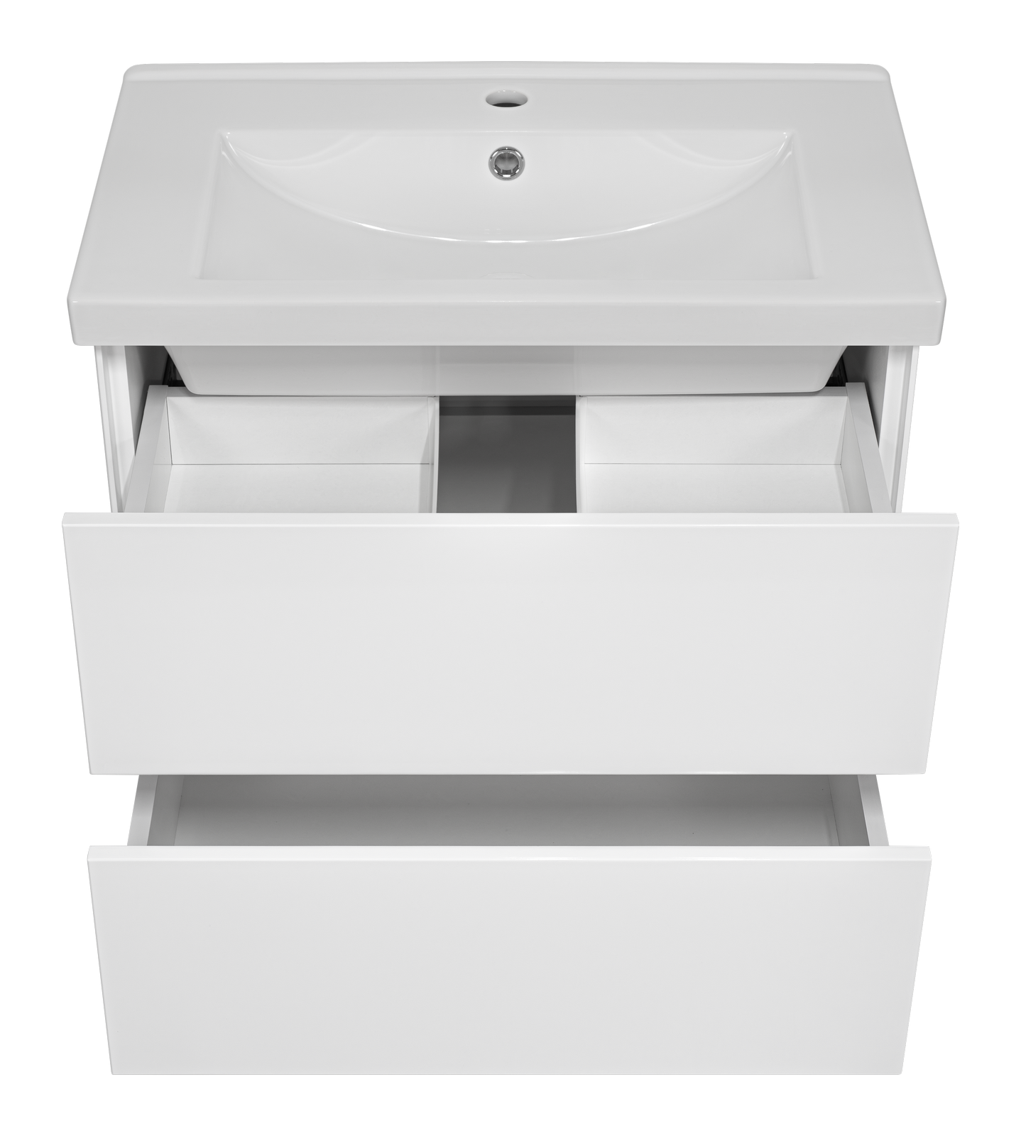 Тумба с раковиной Misty Твист 70 подвесная (белая)