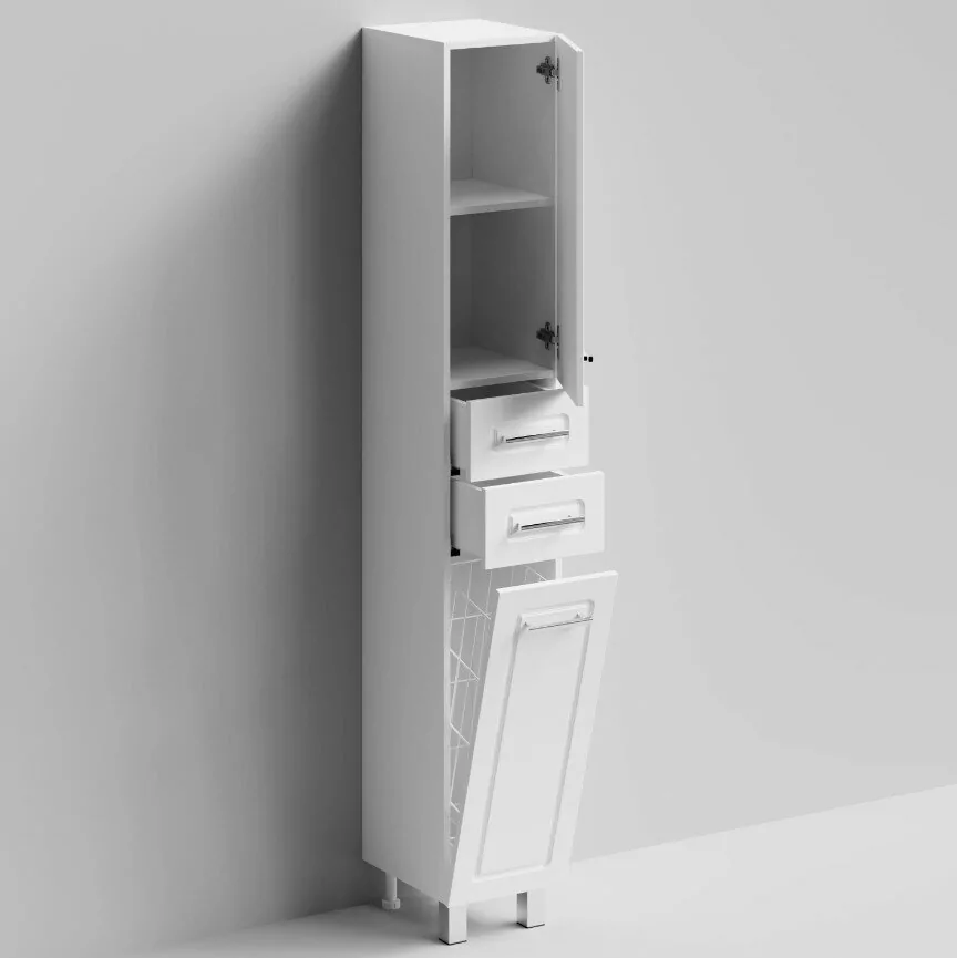 Пенал Vod-ok Арабеска 30 L/R, напольный, с корзиной, белый + 13 цветов от магазина Vanna-Vanna.ru!