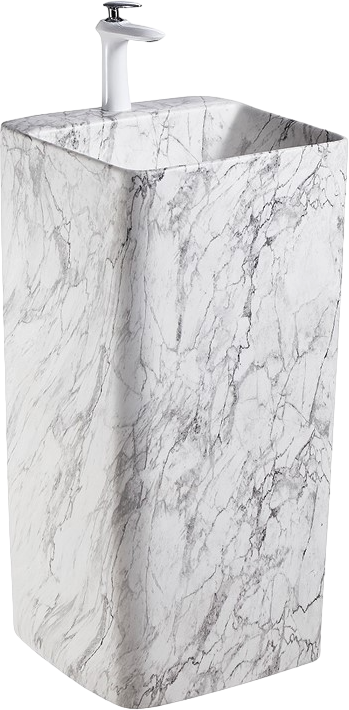 Раковина SantiLine SL-4005MM напольная, мрамор матовый