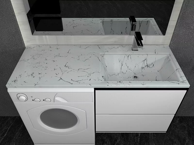 Раковина Stella Polar Мадлен 120 R белый мрамор