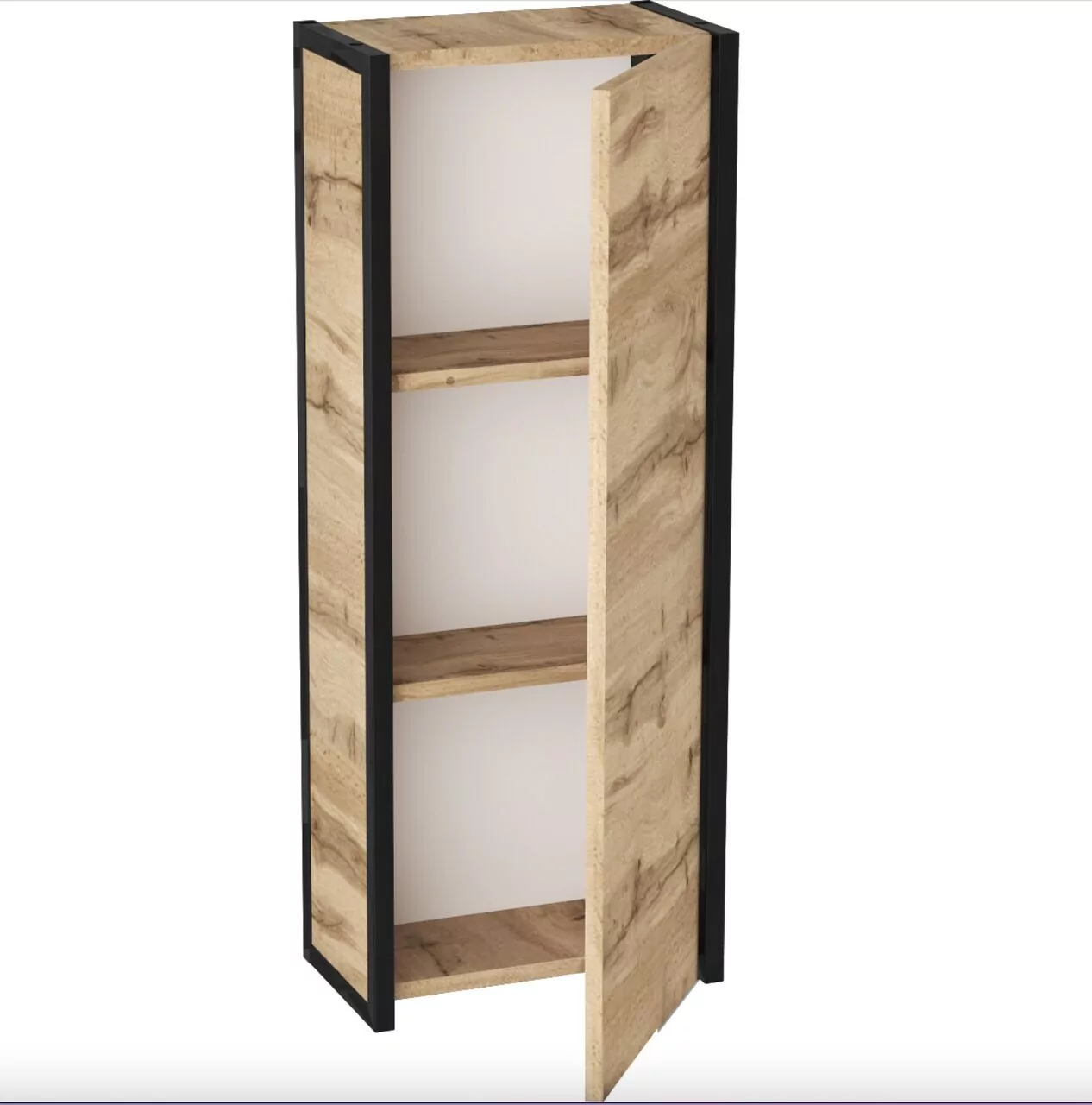 Шкаф навесной 1Marka Grunge loft 35П R, 1 дверь, дуб вотан/черный