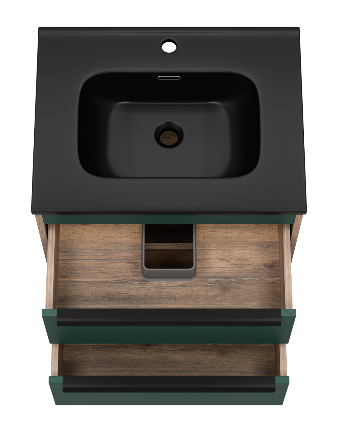 Тумба с раковиной Brevita Greenwood 60 подвесная, зеленый/дуб Галифакс