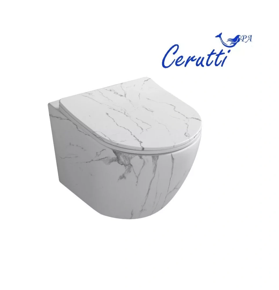 Унитаз Ceruttispa Sella Aria Tornado MMW CT9532 подвесной, белый мрамор от магазина Vanna-Vanna.ru!