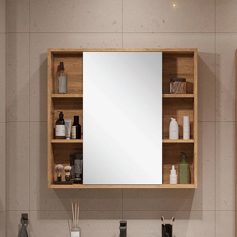 Зеркальный шкаф SanStar Lavanti/Graffa/Diva/Модена 80 универсальный, Дуб вотан