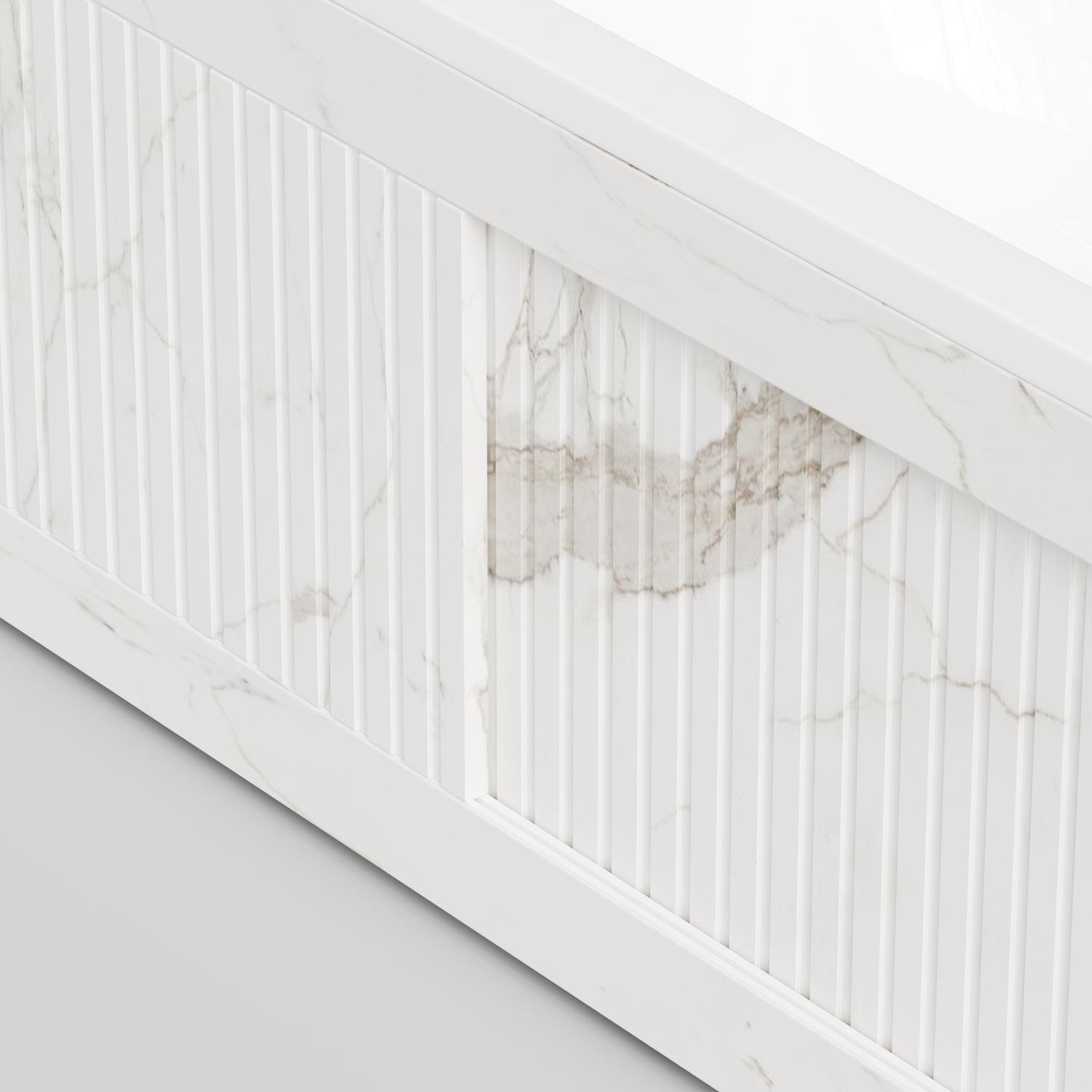 Экран под ванну Vod-ok Тач 170 раздвижной Мрамор Белый натур милк