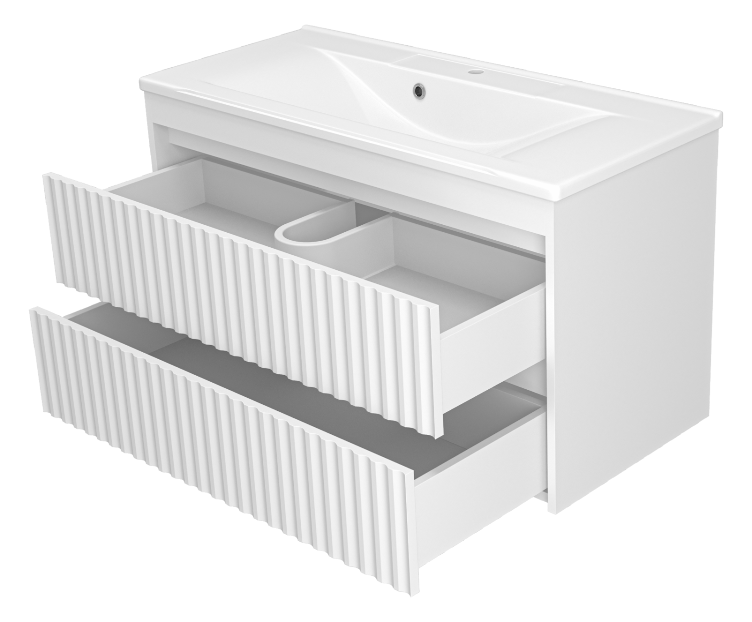 Тумба с раковиной Brevita Balaton 100 подвесная, белый