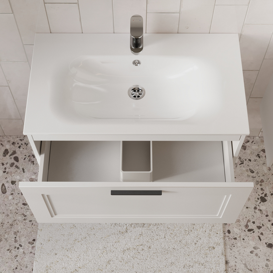 Тумба с раковиной подвесная (80 см) Terminus Classik CLA10801900301O, белый