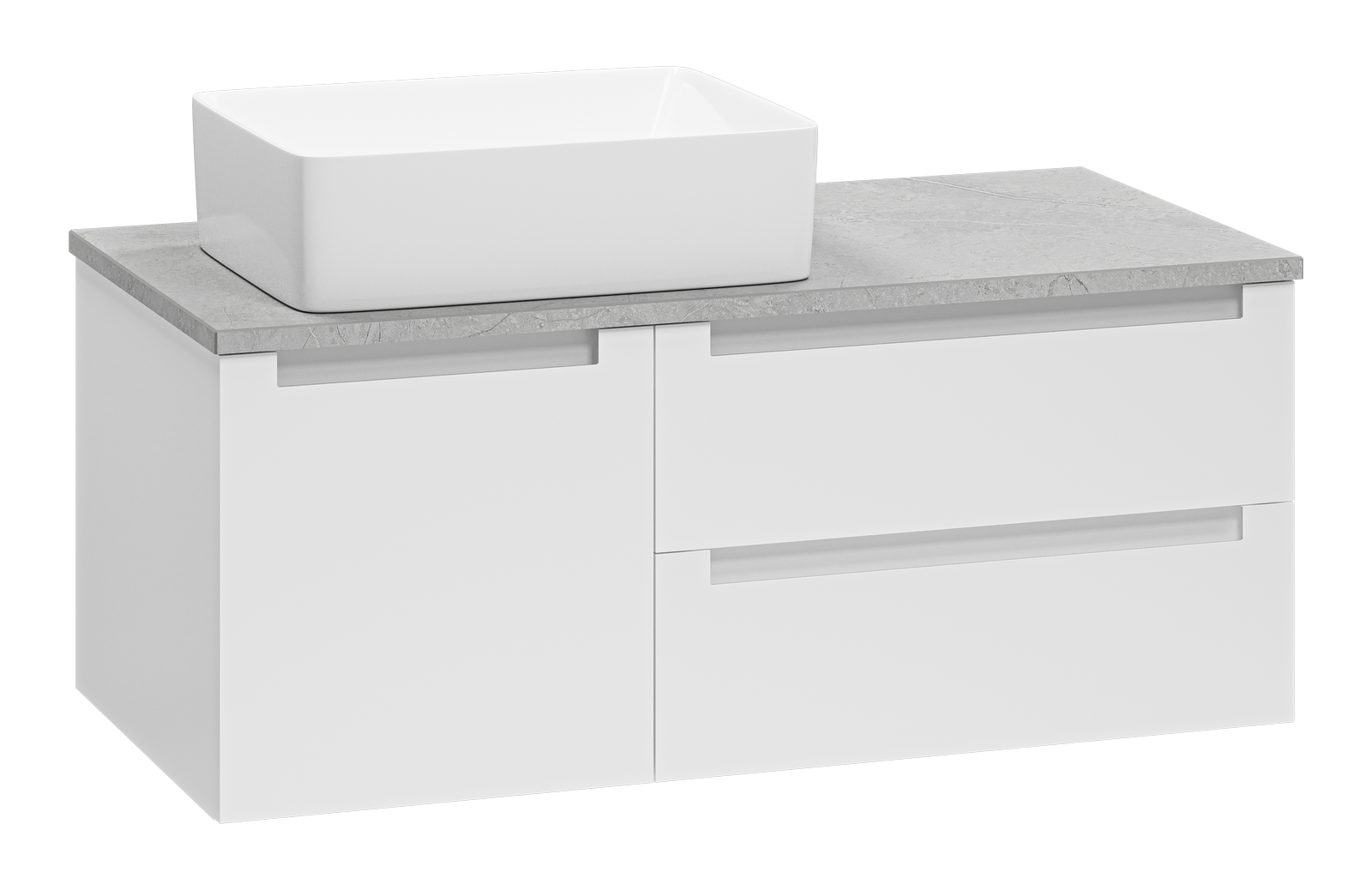 Тумба с раковиной Brevita Cargo 100 подвесная, белый