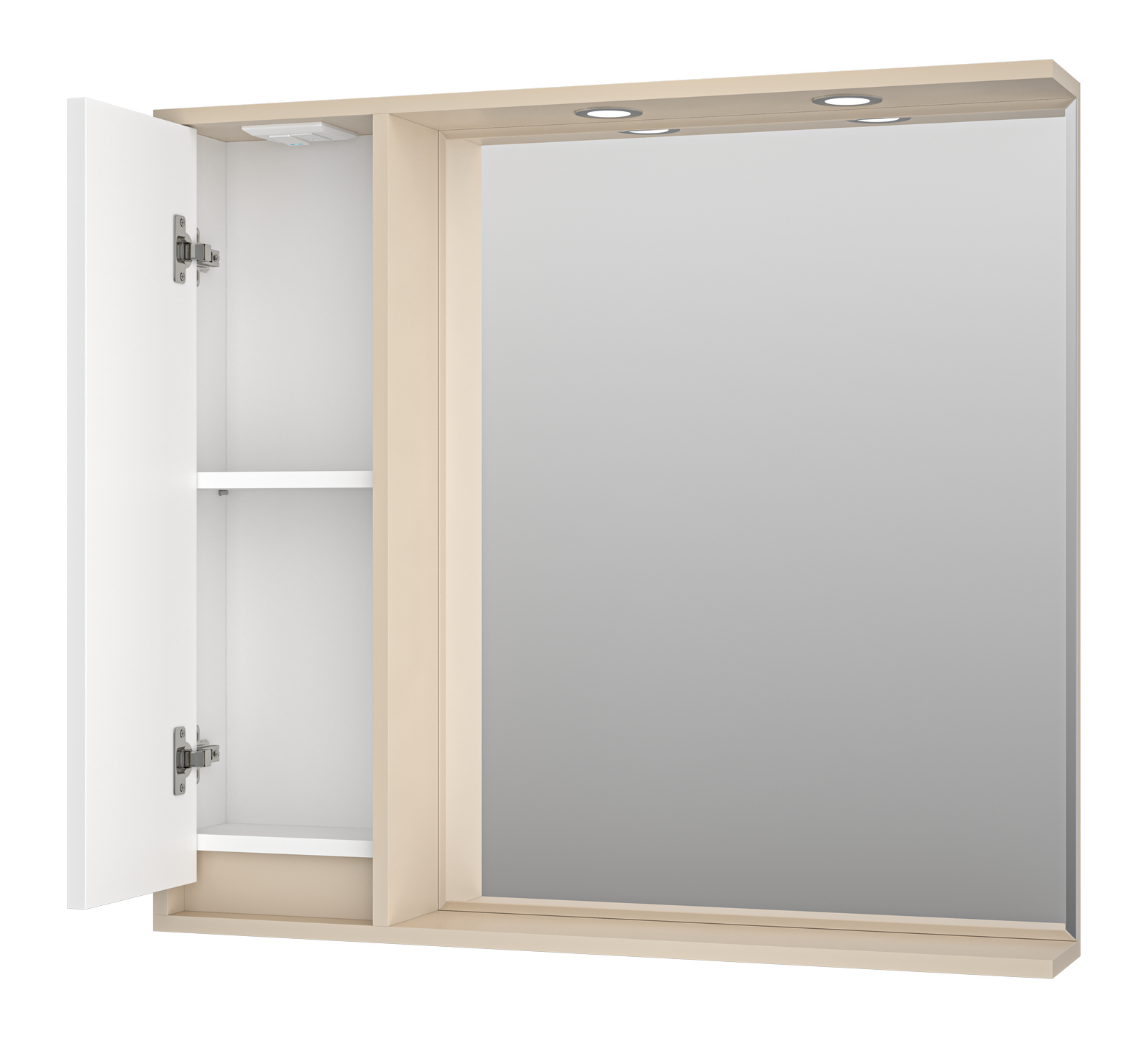 Зеркало с шкафчиком Brevita Balaton 90 L, белый/бежевый