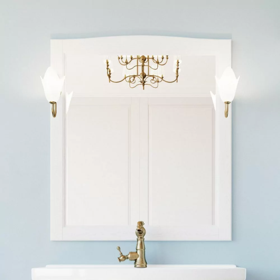 Зеркало ValenHouse Эллина 80 белый, бронза