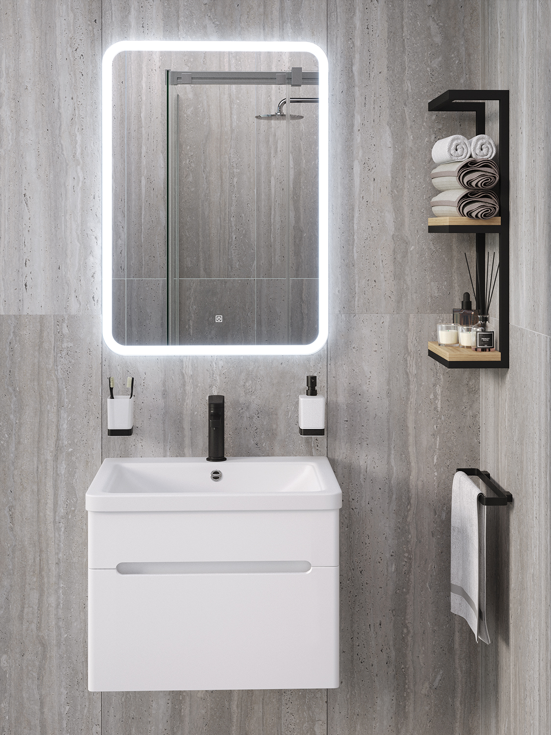 Зеркало Runo Руан Led 600х800