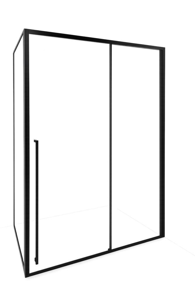 Душевой уголок Timo TDSS-120/03C-8L + TSS-1000/03C-8, 120x100 см, профиль черный, стекло прозрачное от магазина Vanna-Vanna.ru!