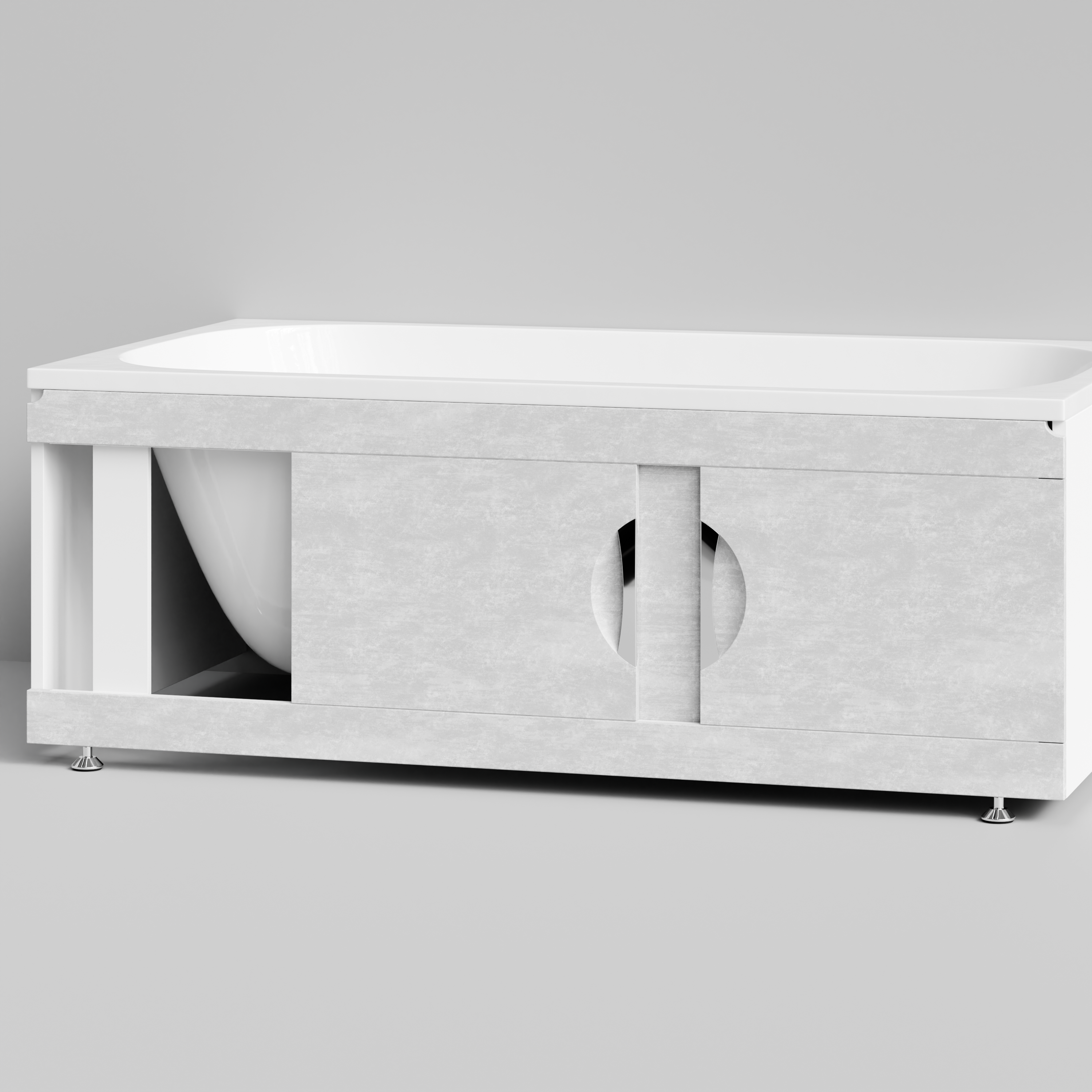 Экран под ванну Vod-ok Топ 150 раздвижной Белый камен