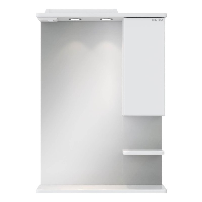 Зеркало со шкафчиком Onika Элита 60.01 R свет, белый