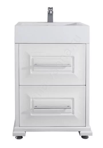 Тумба с раковиной Vod-ok Elite Риккардо 60 напольная, два ящика, белая