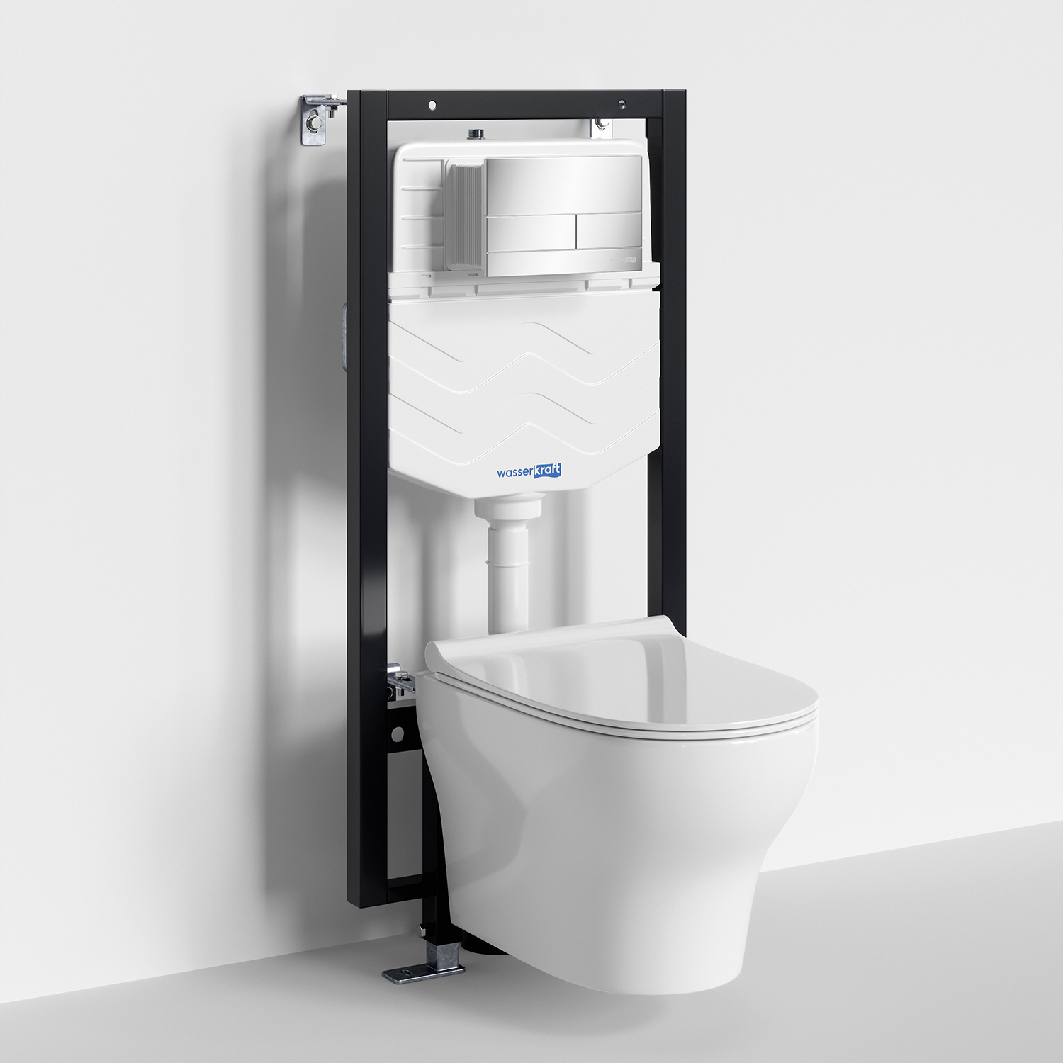 Унитаз подвесной WasserKRAFT 56TLT.010.ME.CH04.H001 с инсталляцией и кнопкой, белый