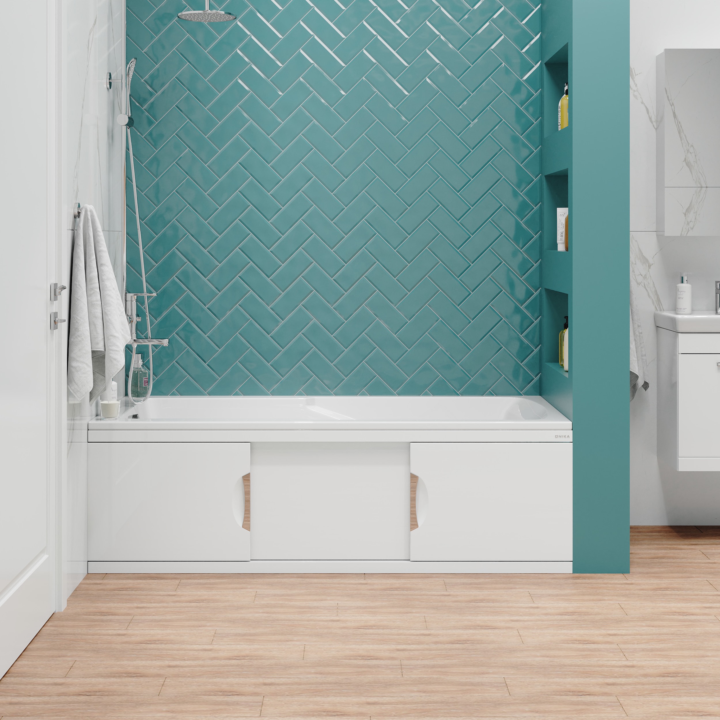 Экран под ванну Onika Лагуна Эконом купе 170 раздвижной белый