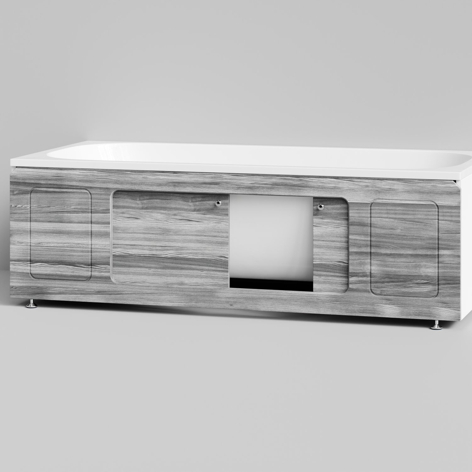 Экран под ванну Vod-ok Лидер 180 раздвижной Лиственница структурная контрастно-серая