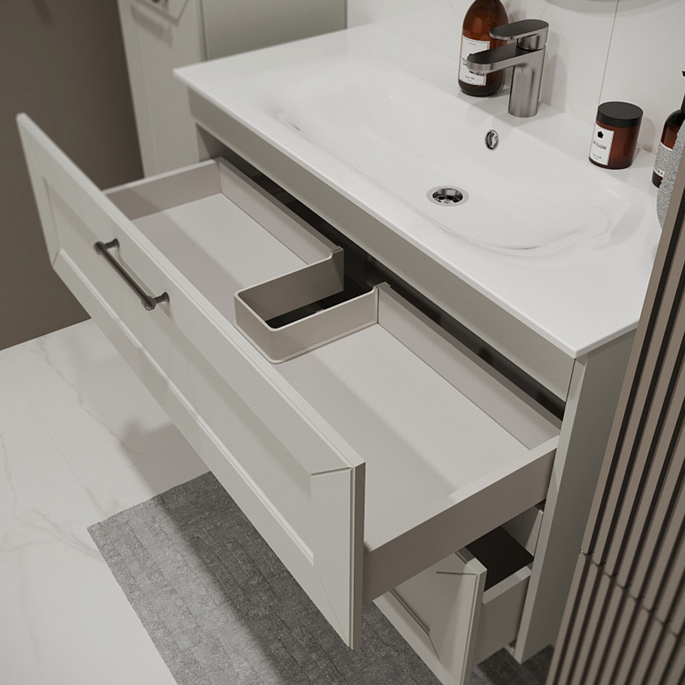 Тумба с раковиной подвесная (100 см) Terminus Victoria VIC101002900301O, белый