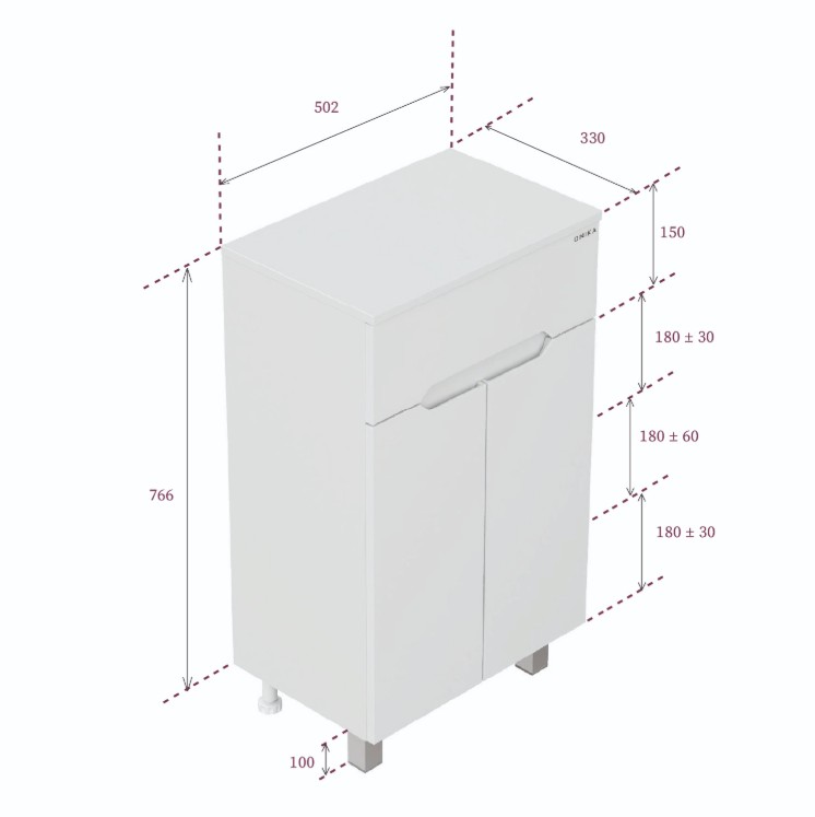 Тумба-комод Onika Айленд 50 напольный, белый