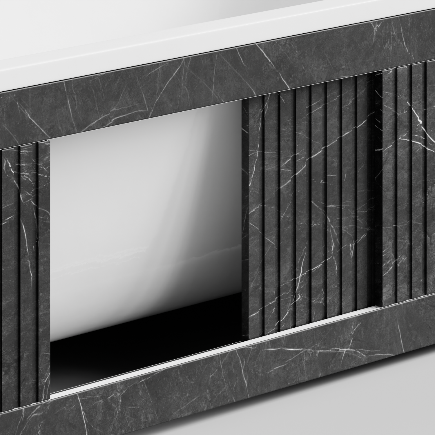 Экран под ванну Vod-ok Тач 180 раздвижной Мрамор Графит софт тач