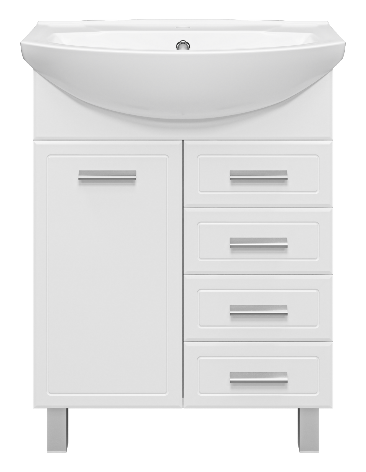 Тумба с раковиной Misty Стелла 65 с 4 ящиками, белый