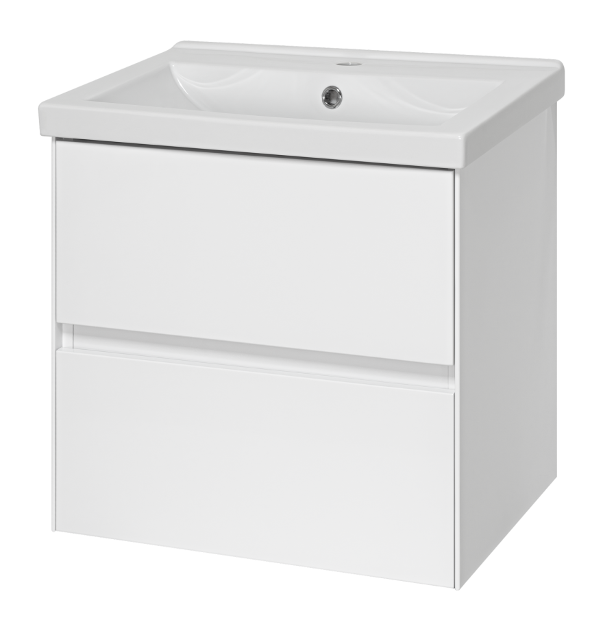 Тумба с раковиной Misty Твист 60 подвесная (белая)