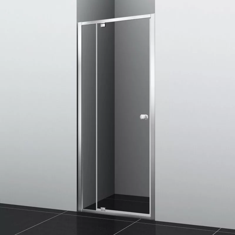 Душевая дверь Wasserkraft Aula 11P12 100х190 в нишу, распашная, прозрачное стекло, хром