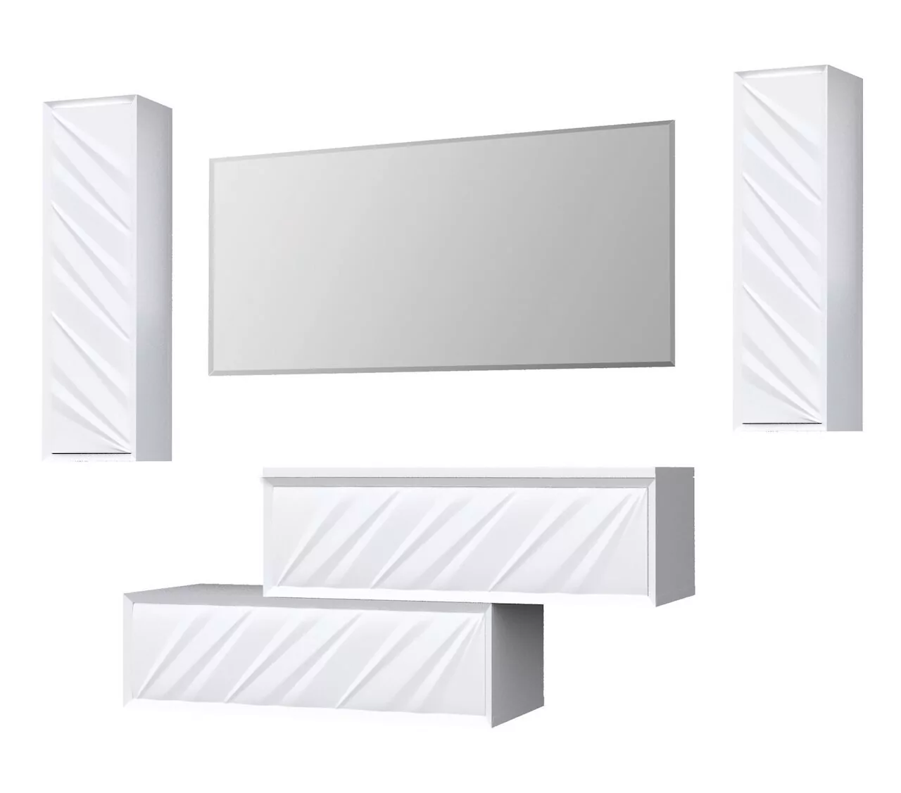 Шкаф навесной 1Marka Glace 30П White L, 1 дверь, левый, белый