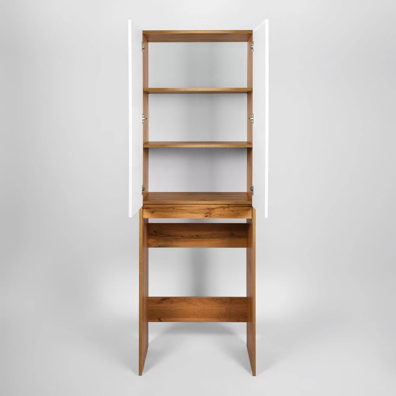 Пенал Viant Бостон 65 напольный, над стиральной машиной, белый/дуб вотан