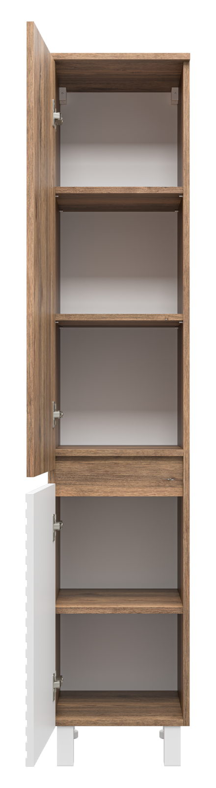 Пенал Brevita Dakota 35 напольный/подвесной, L, белый/дуб галифакс олово