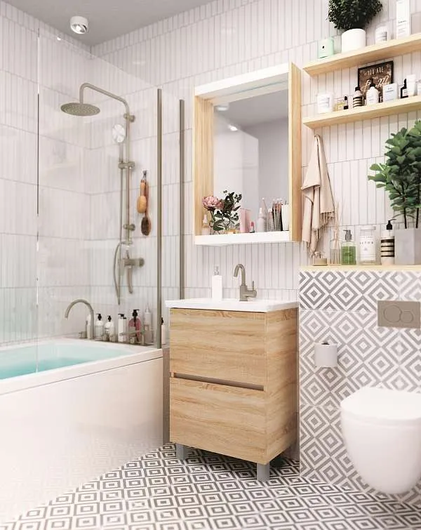 Тумба напольная 1Marka Aris 60Н 2я с раковиной Фостер 60, 2 ящика, дуб сонома