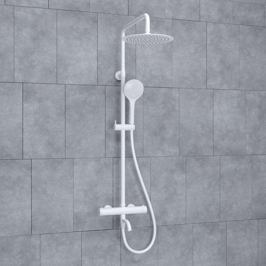 Душевая стойка WasserKraft A188.257.155.WM белый Soft-touch