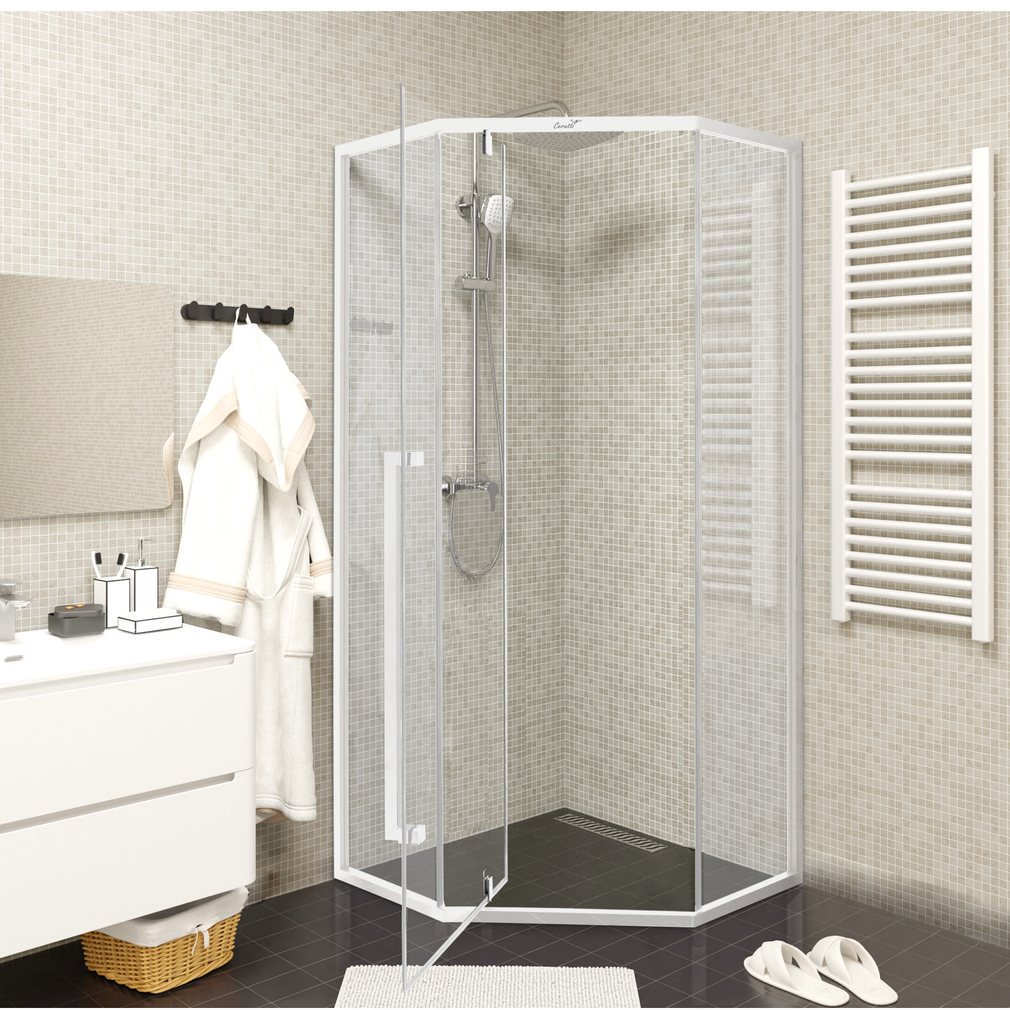 Душевой уголок Cerutti Spa C3AW без поддона (90x90x195)