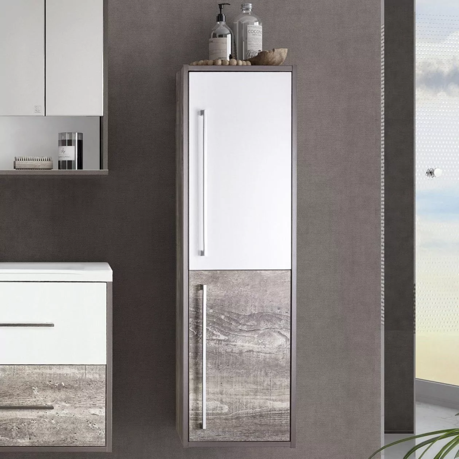 Пенал Style Line Экзотик 36 R подвесной, древесина/белый глянец