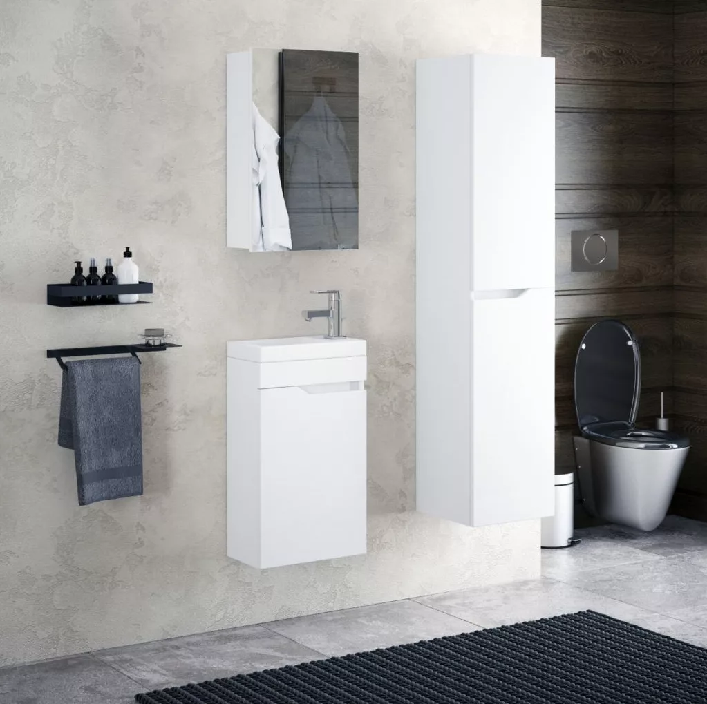 Тумба подвесная Corozo Теона 45 с раковиной Фостер 45, белый