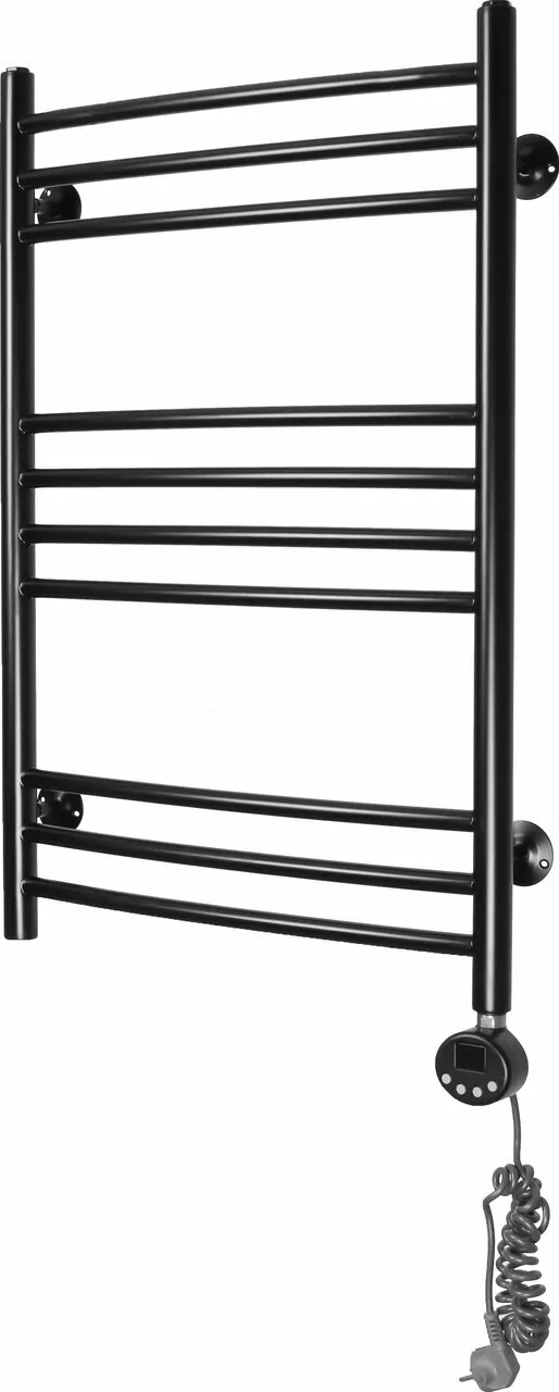 Полотенцесушитель электрический Калипсо Domoterm П10 500х800 R правый, черный матовый