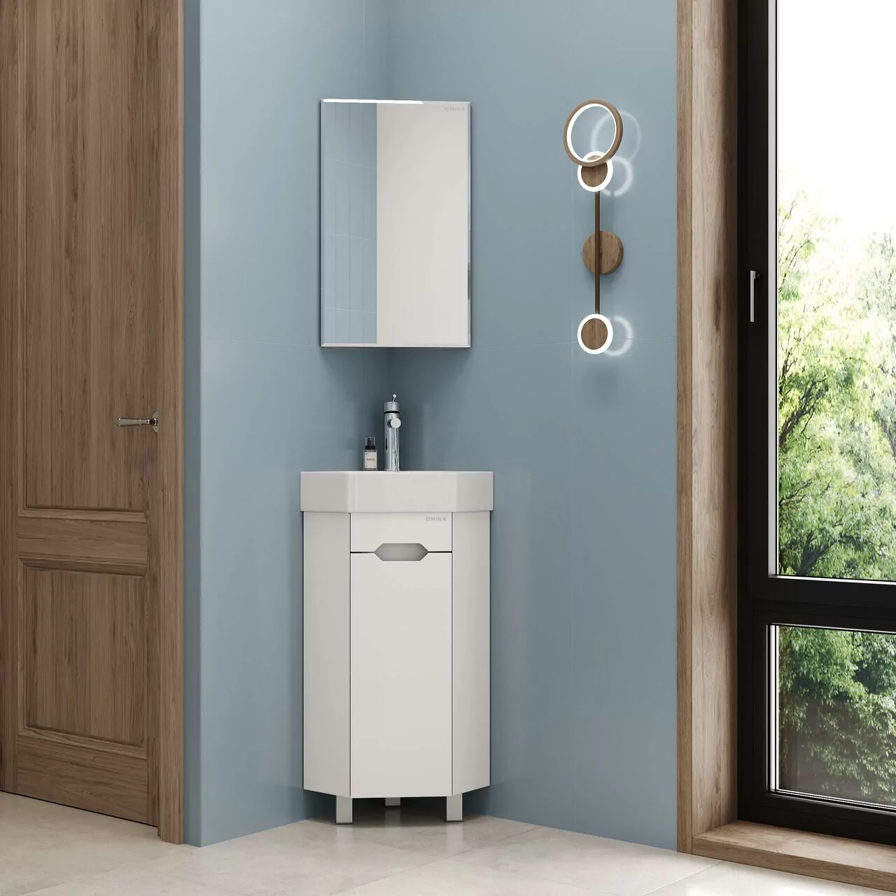 Зеркало-шкаф Onika Мини 30 угловое, белый